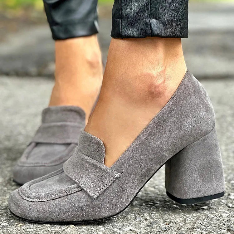 Mocasines Penny Vintage de Ante – Tacón Ancho y Estilo Atemporal Sofisticado