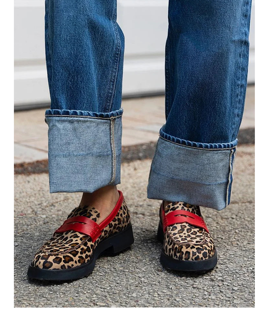 Carmela | Mocasines Penny con Plataforma y Estampado Leopardo