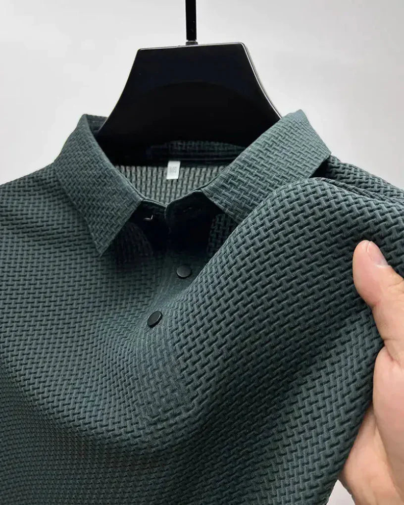 Polo de Hombre Punto Waffle – Textura Sutil Manga Corta Casual