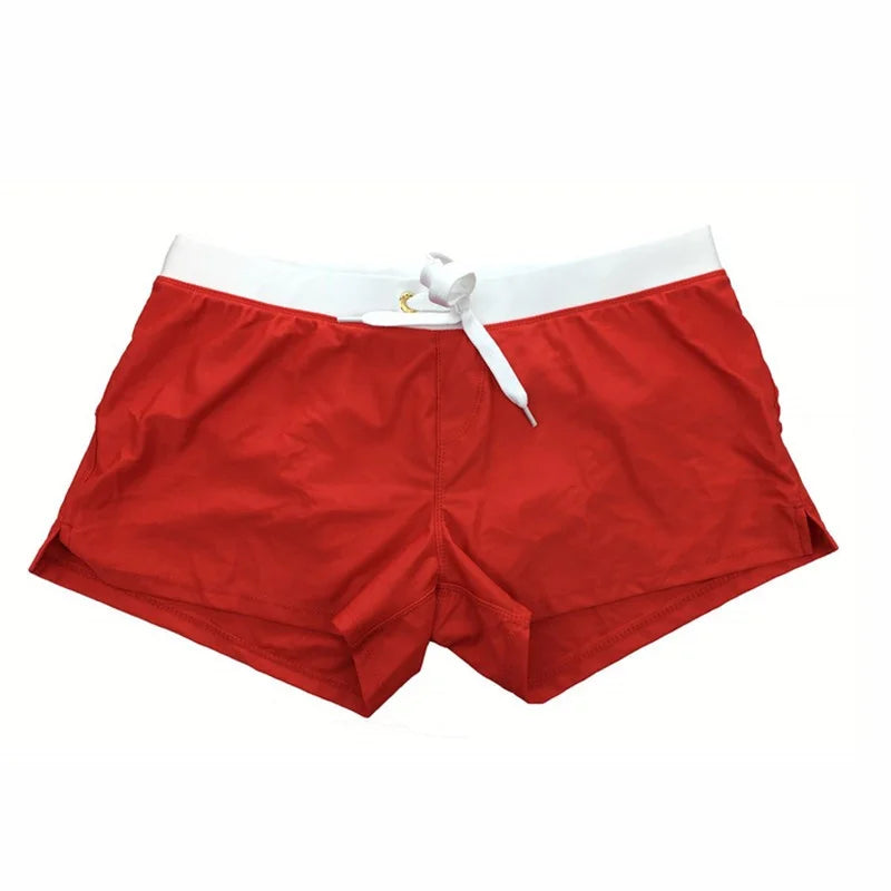Bañadores de Hombre – Bañador Blanco Slim Fit de Secado Rápido con Ojetes Metálicos