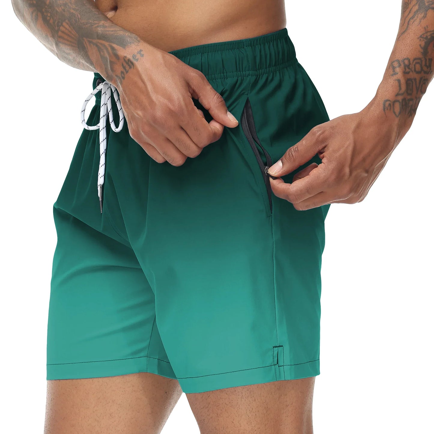Bañadores de Hombre – Bañador Naranja Degradado de Secado Rápido con Cordón