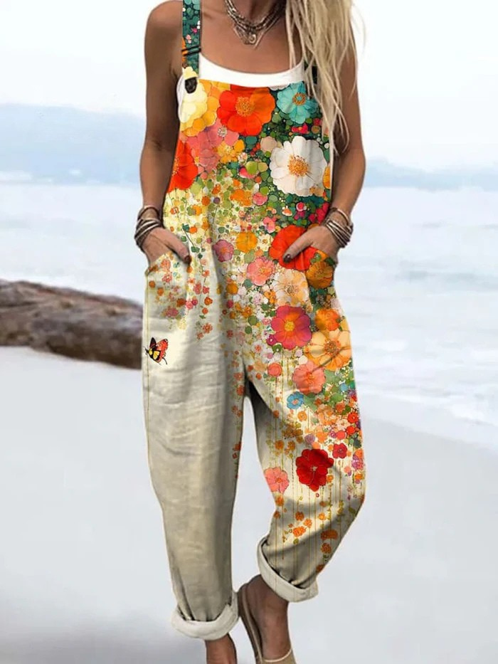 Mono de Mujer – Floral Sin Mangas Estilo Boho