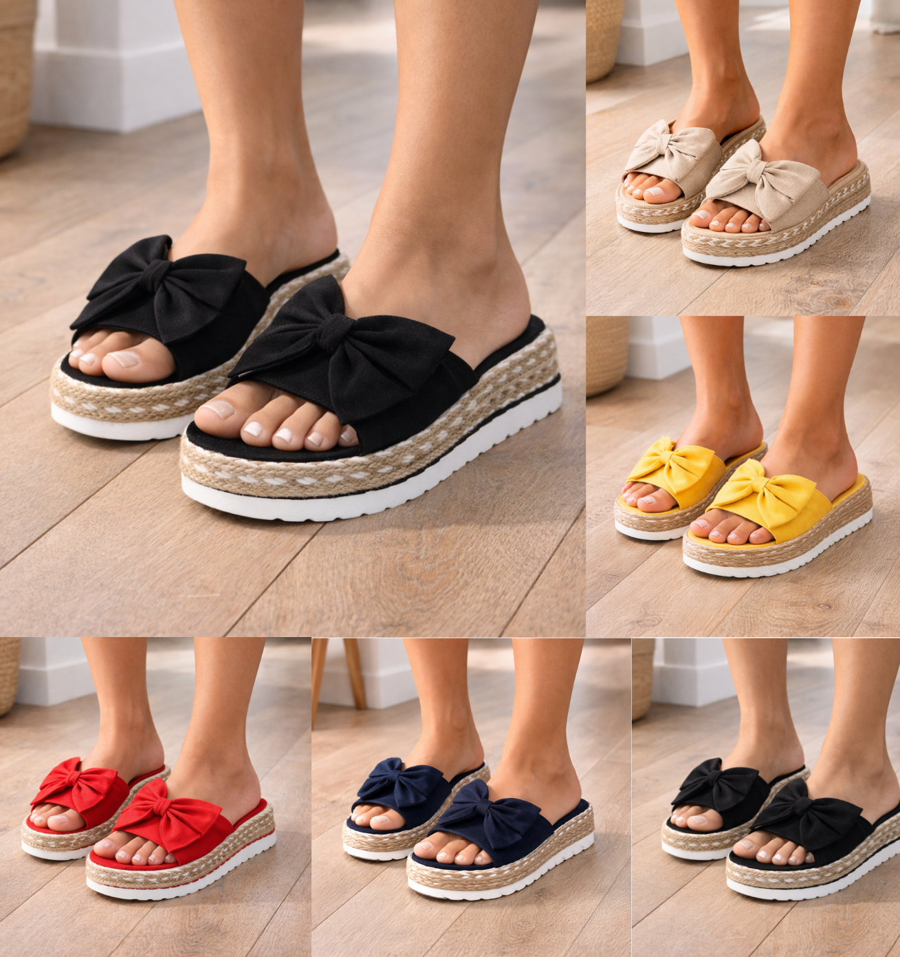 Sandalias Espadrilles de Mujer – Ante Lazo Plataforma Slide Confort