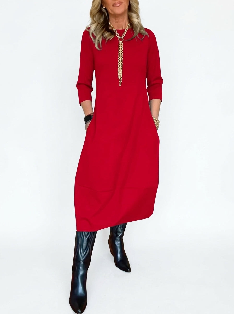 Isabel Minimalist Dress - Red