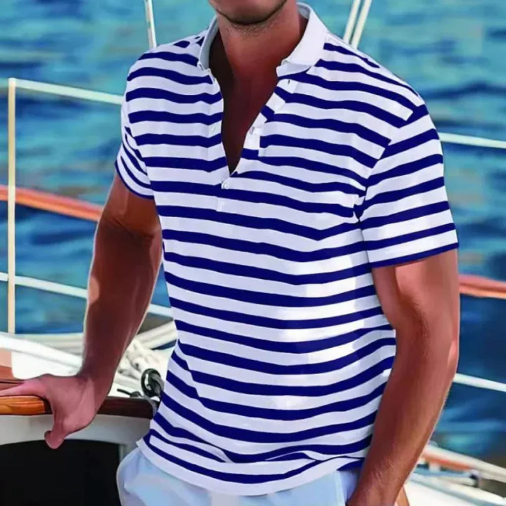 Polo de Hombre Momount a Rayas – Manga Corta de Verano Casual