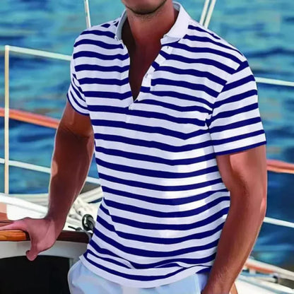 Polo de Hombre Momount a Rayas – Manga Corta de Verano Casual