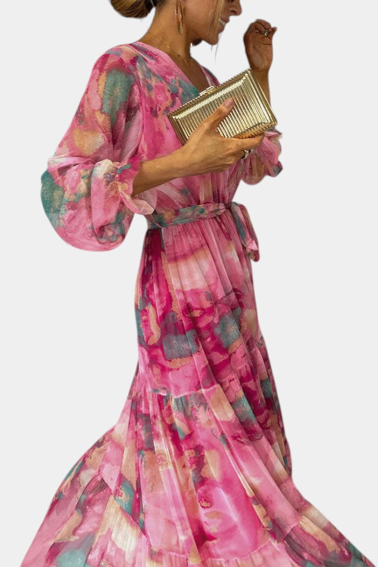 Dajana Floral Wrap Maxi Dress | Bold Print, Waist-Defining