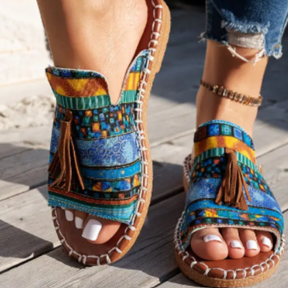 Serenella | Alpargatas Boho Tejidas con Borlas