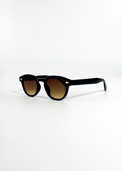 Onyx Round Sunglasses | Black Frame, Dark Tint, UV400