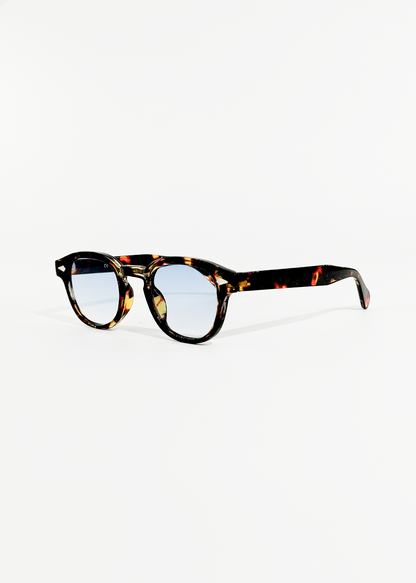 Indigo Vintage Round Sunglasses | Tortoise, Blue Tint, UV400