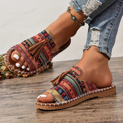 Serenella | Alpargatas Boho Tejidas con Borlas