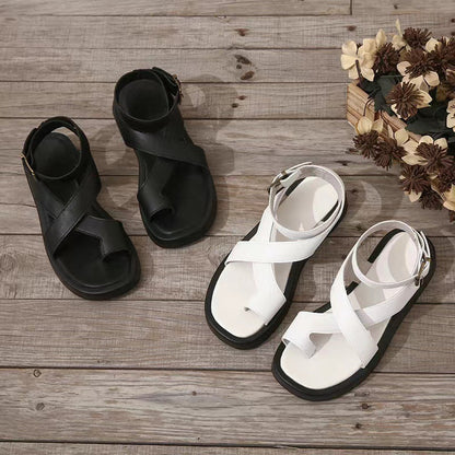 Sandalias Gladiadoras de Mujer – Cuero Coral Plataforma Tira al Tobillo