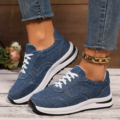Women's Orthopedic Sneakers – Lace-Up Low-Top Raised Sole