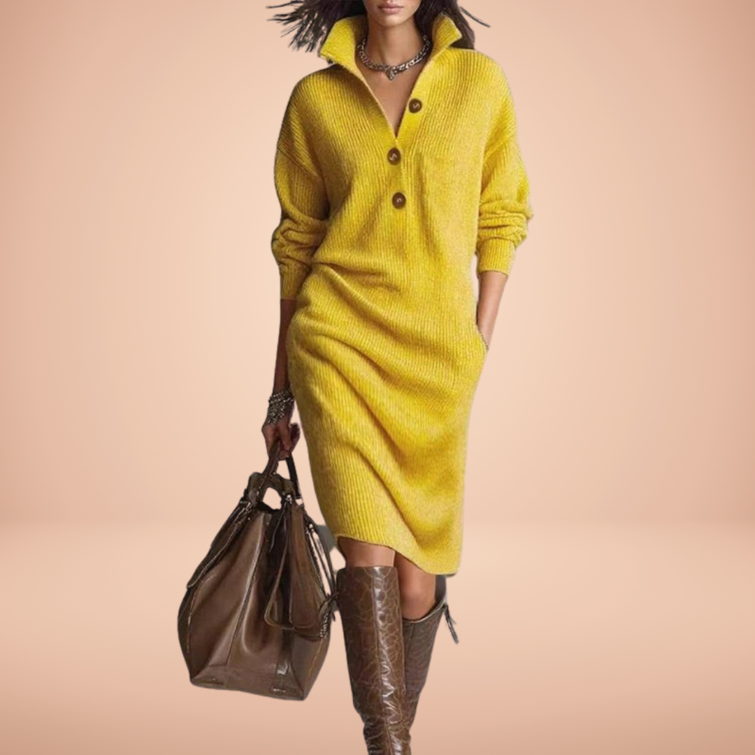 Valeria Cozy Winter Dress | Comfortable Everyday, Warm