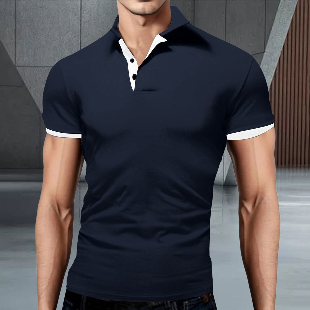Polo de Hombre – Cuello Mao Ribetes en Contraste Slim Fit