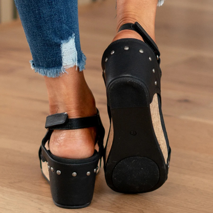 Serenity | Sandalias de Cuña con Plataforma de Ante – Comodidad y Altura