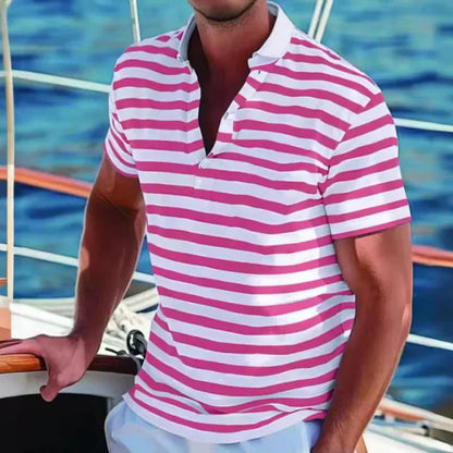 Polo de Hombre Momount a Rayas – Manga Corta de Verano Casual