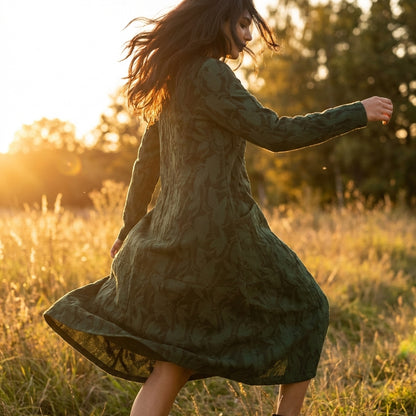 Sage Textured Midi Dress - Movement