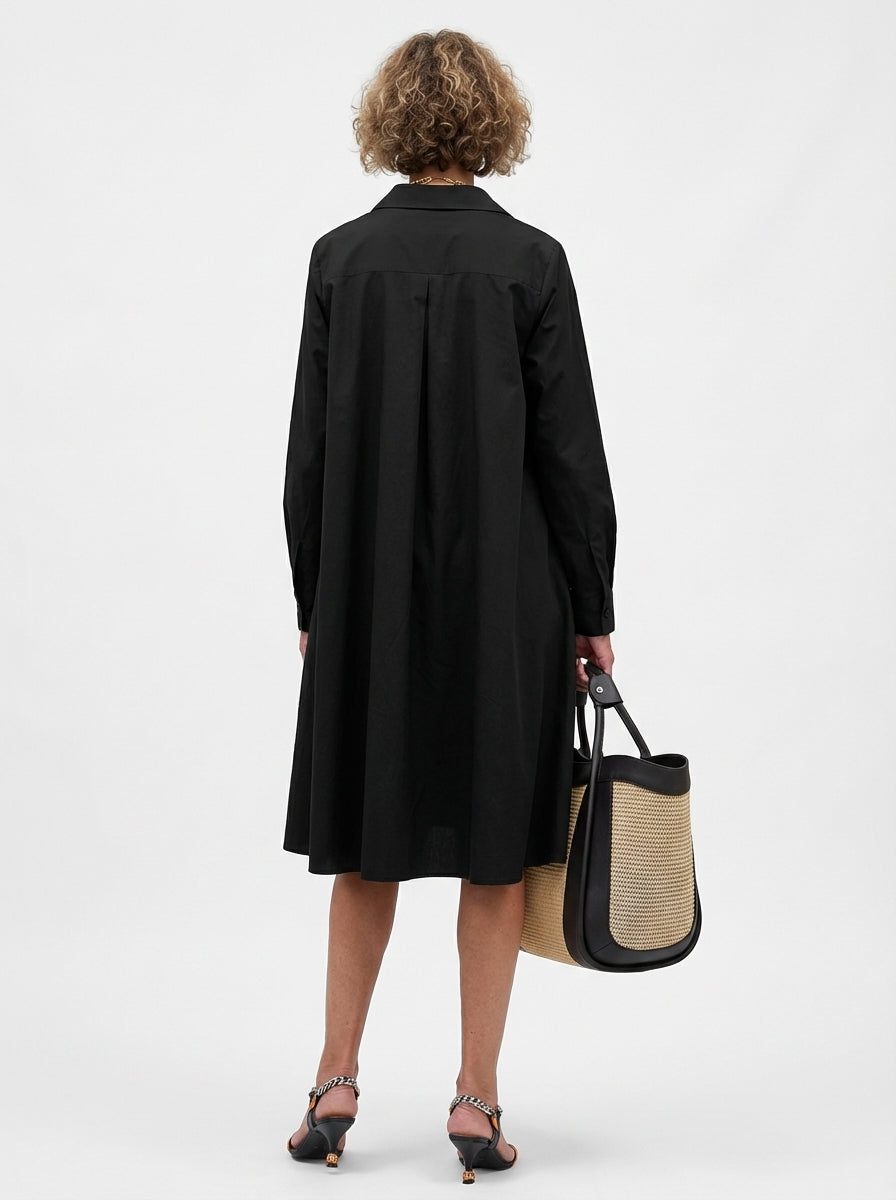 Larissa Cotton-Silk Midi Dress - Back View