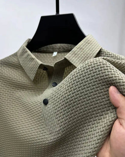 Polo de Hombre Punto Waffle – Textura Sutil Manga Corta Casual
