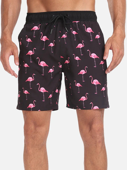 Bañadores de Hombre – Bañador Verde Menta con Estampado de Flamencos