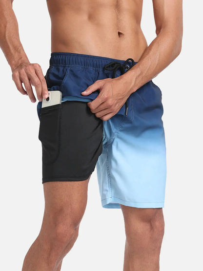 Bañadores de Hombre – Bañador Negro de Secado Rápido con Cordón Elástico