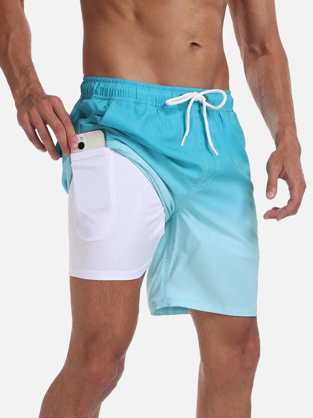 Bañadores de Hombre – Bañador Negro de Secado Rápido con Cordón Elástico