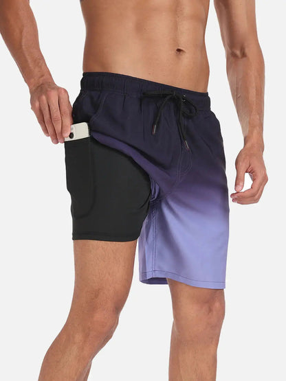 Bañadores de Hombre – Bañador Negro de Secado Rápido con Cordón Elástico