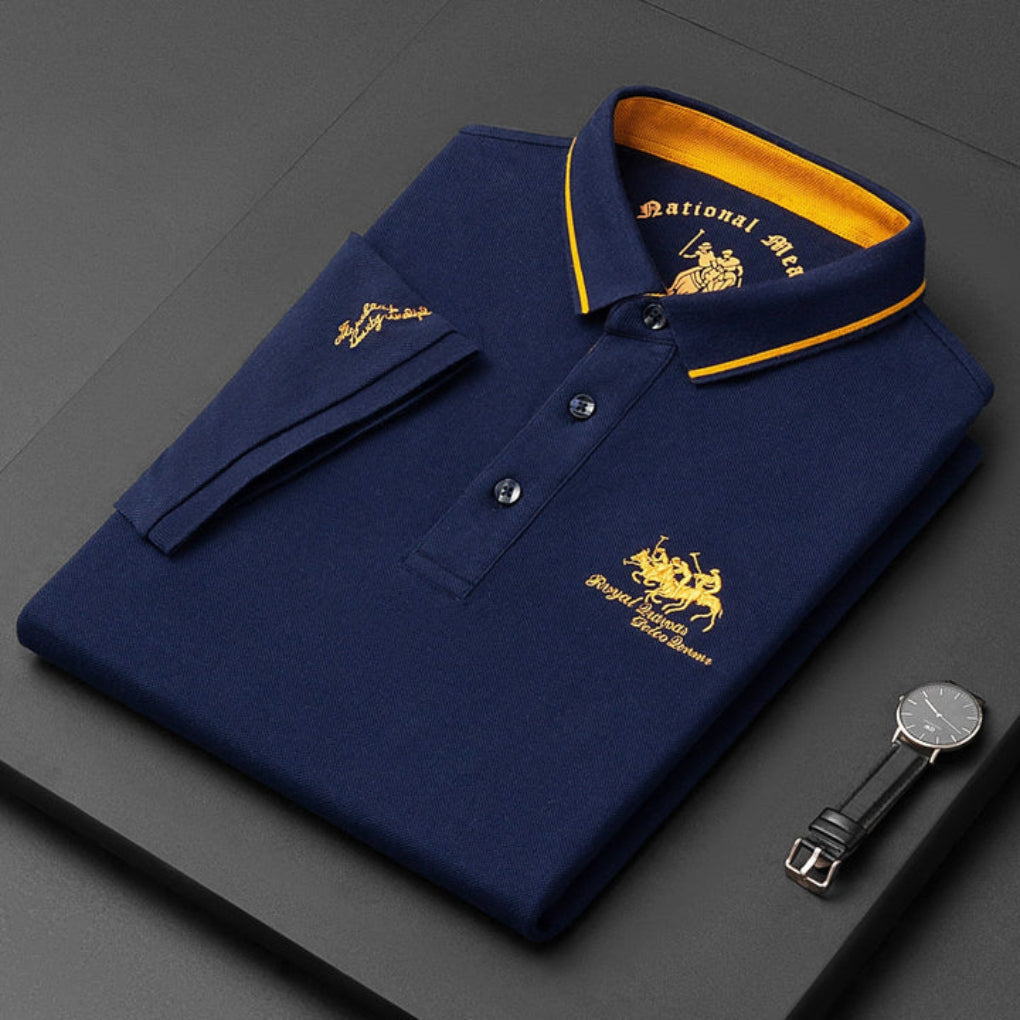 Polo de Hombre Manga Larga – Logo Bordado Premium Estilo Clásico