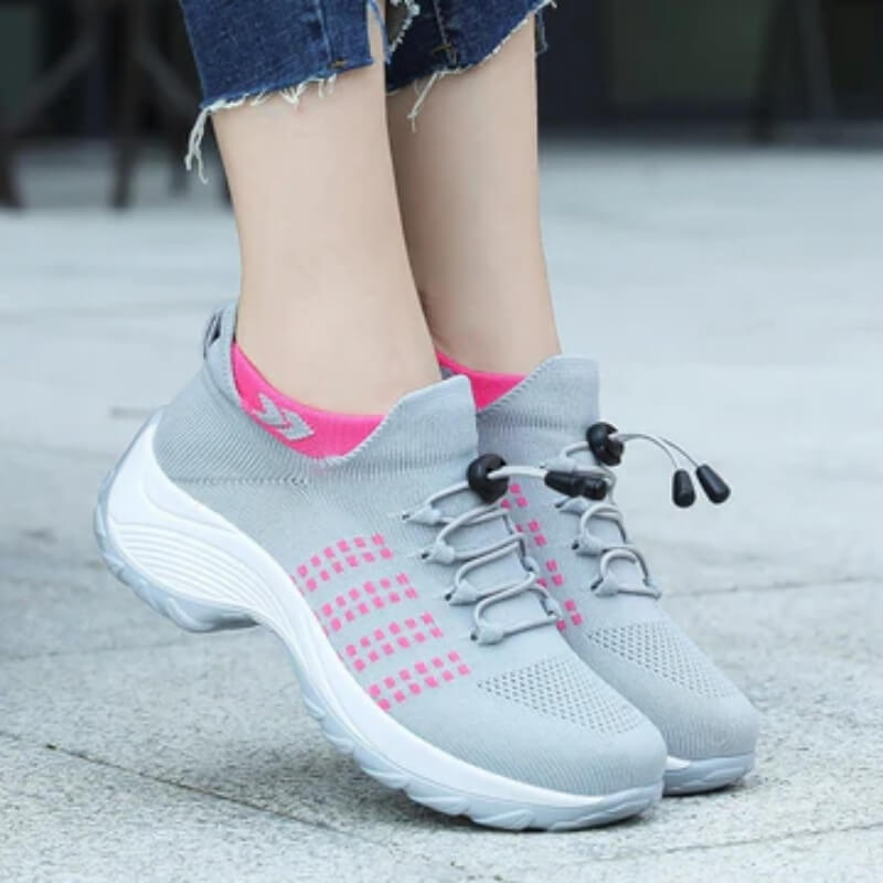 Zapatillas de Punto con Plataforma – Suela Elástica y Comodidad Tipo Nube