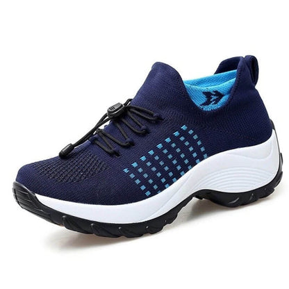 Zapatillas de Punto con Plataforma – Suela Elástica y Comodidad Tipo Nube