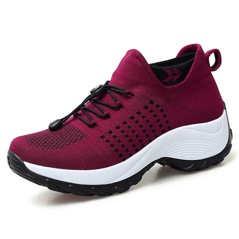 Zapatillas de Punto con Plataforma – Suela Elástica y Comodidad Tipo Nube