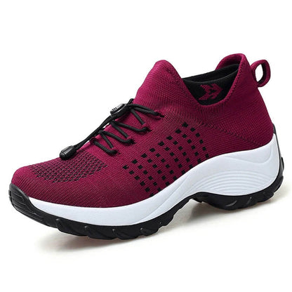 Zapatillas de Punto con Plataforma – Suela Elástica y Comodidad Tipo Nube