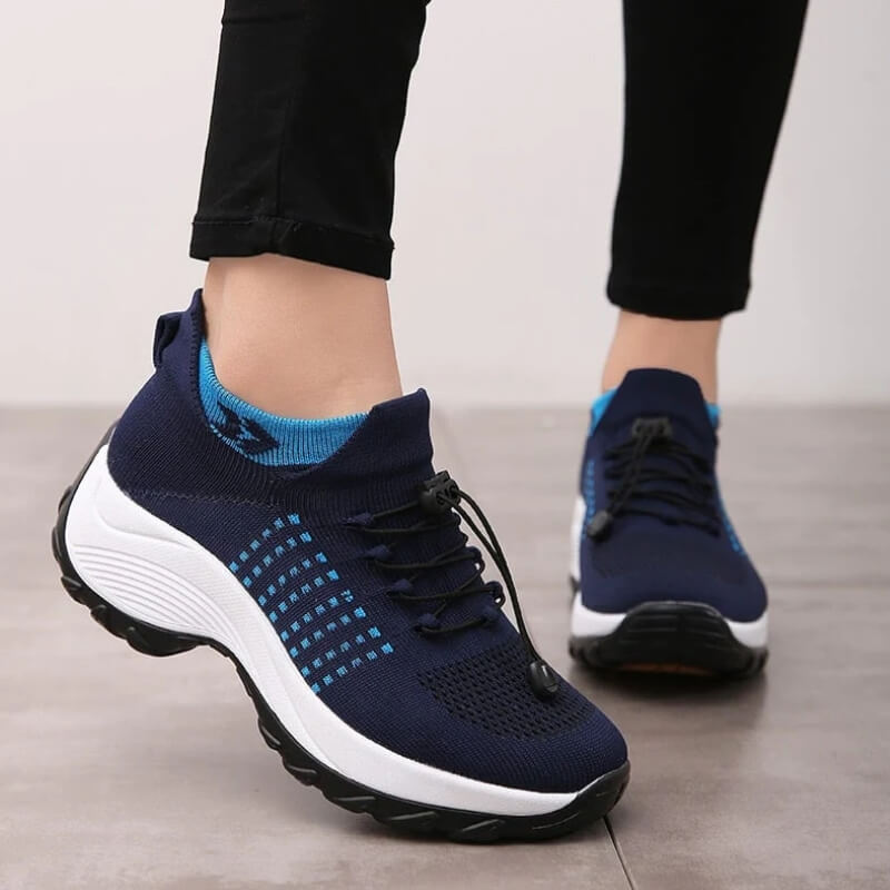 Zapatillas de Punto con Plataforma – Suela Elástica y Comodidad Tipo Nube