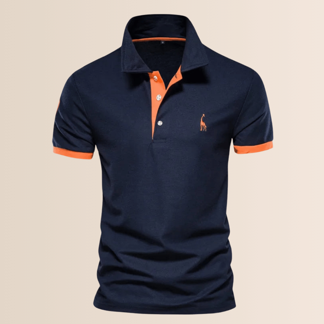 Momount Men Polo Shirt – Contrast Collar Embroidered Logo Short Sleeve
