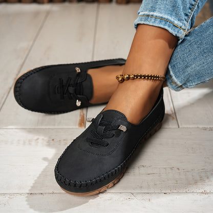 Momount Mujer Mocasines Tipo Mocasín – Ante Cosido a Mano Slip-On Elástico Cómodos