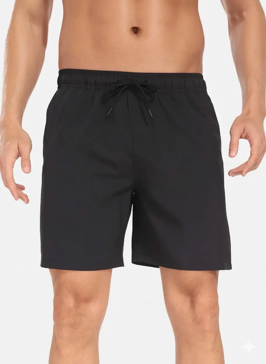 Bañadores de Hombre – Bañador Negro de Secado Rápido con Cordón Elástico