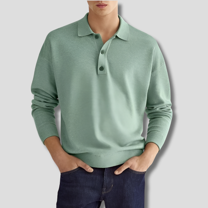 Polo de Hombre – Manga Larga Cuello Clásico de Punto para Diario