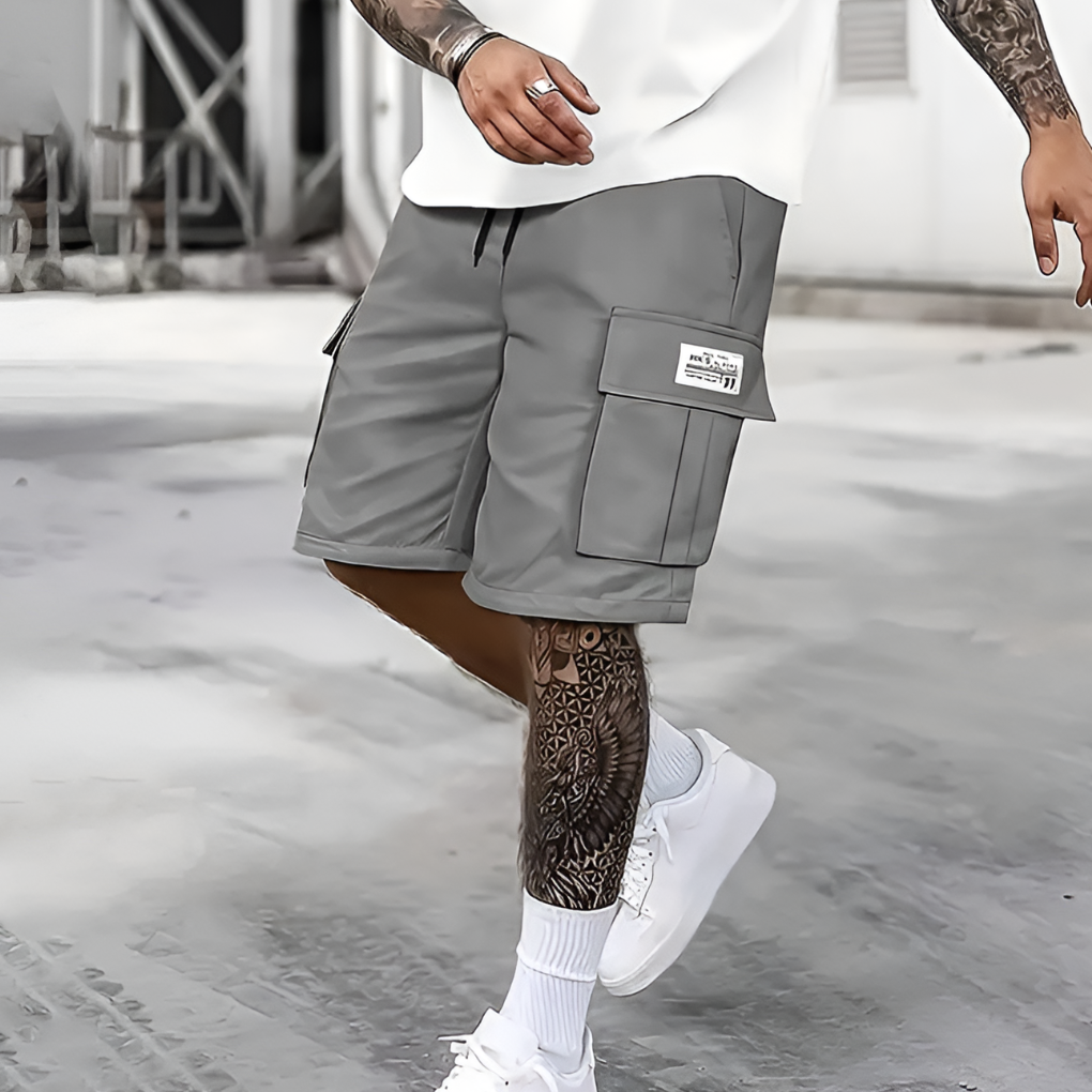 Pantalones Cargo de Hombre – Pantalón Corto Holgado con Cordón Estilo Urbano