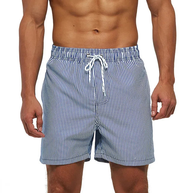 Bañadores de Hombre – Bañador a Rayas de Secado Rápido con Cordón
