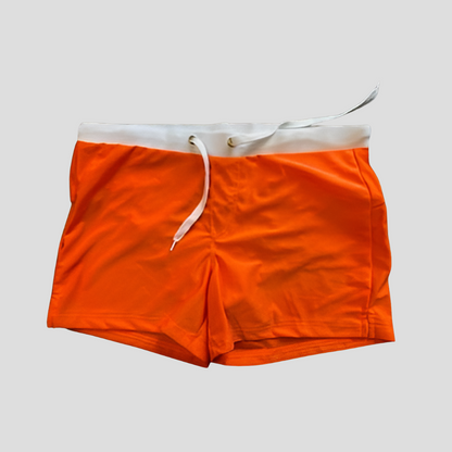 Bañadores de Hombre – Bañador Blanco Slim Fit de Secado Rápido con Ojetes Metálicos