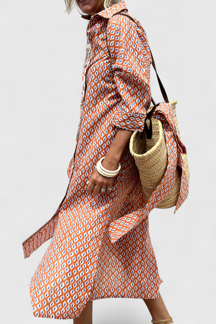 Harbor Stripe Shirt Dress | Button-Front, Coastal, Relaxed