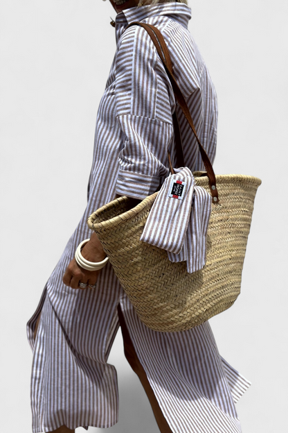 Harbor Stripe Shirt Dress | Button-Front, Coastal, Relaxed