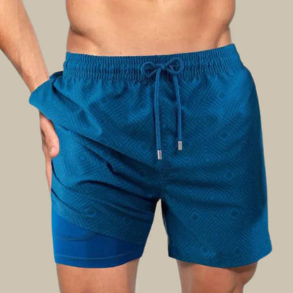 Bañador de Hombre Momount – Estampado Tropical, Bolsillo Móvil y Forro de Malla