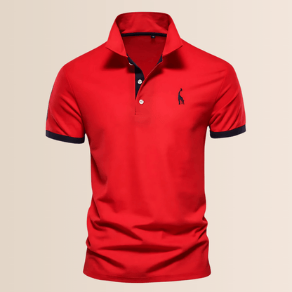 Momount Men Polo Shirt – Contrast Collar Embroidered Logo Short Sleeve