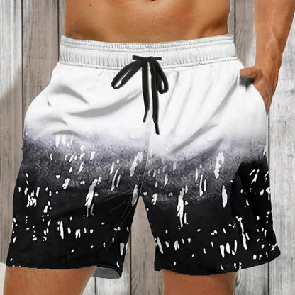 Bañadores de Hombre – Bañador Degradado con Salpicaduras de Pintura y Largo Medio