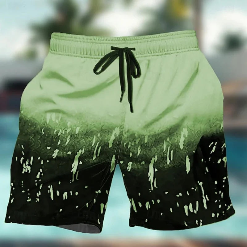 Bañadores de Hombre – Bañador Degradado con Salpicaduras de Pintura y Largo Medio