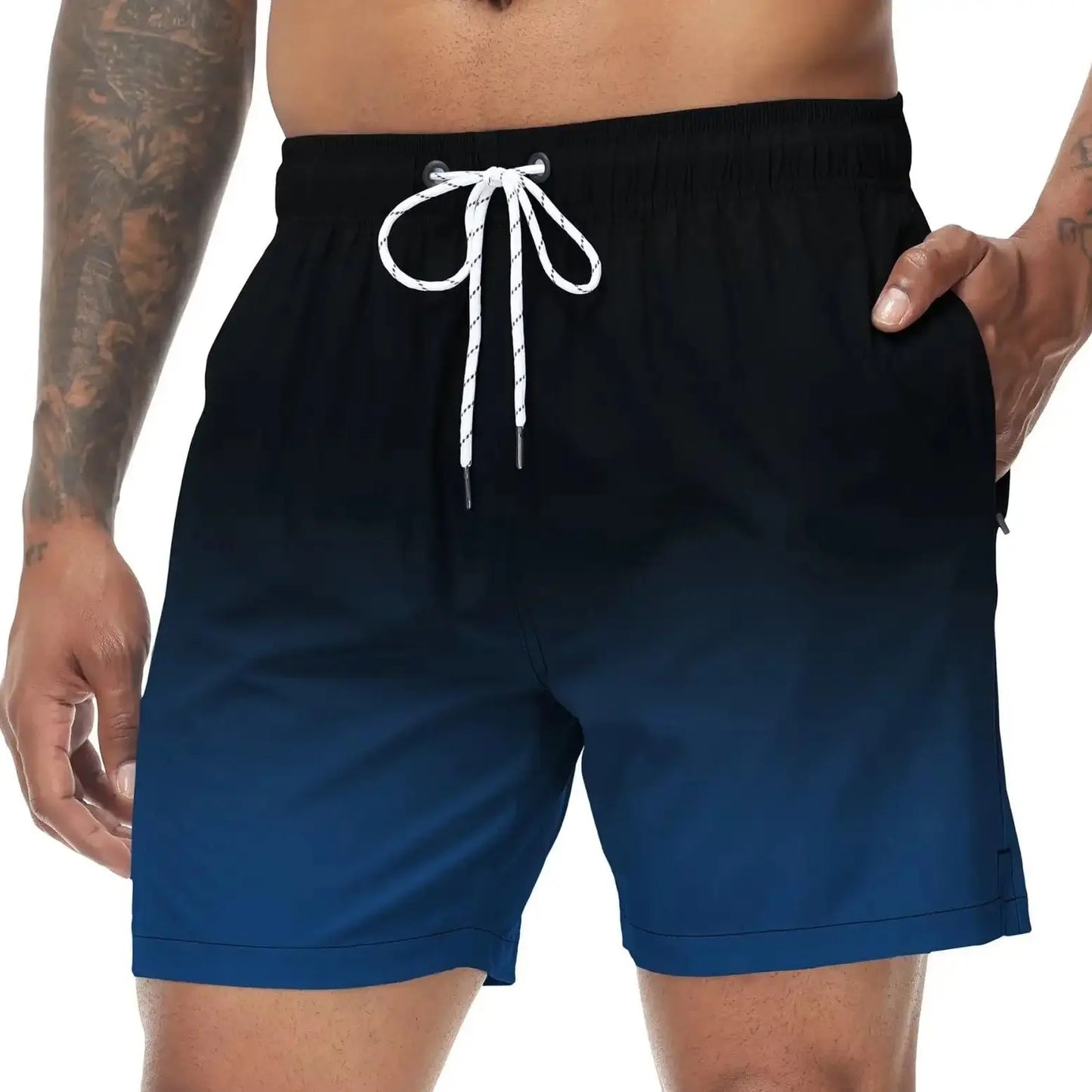 Bañadores de Hombre – Bañador Naranja Degradado de Secado Rápido con Cordón