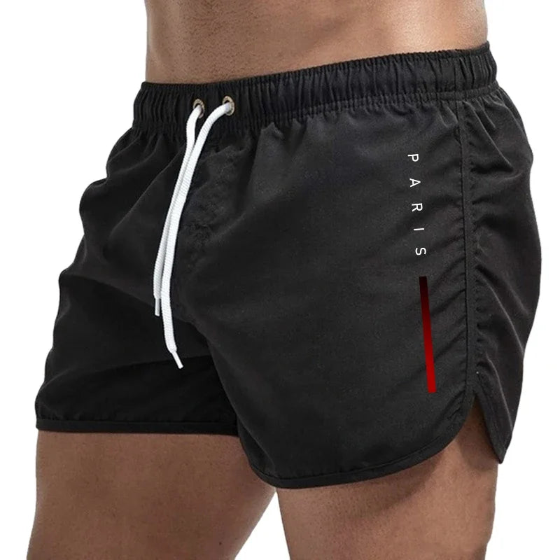 Bañadores de Hombre – Bañador Deportivo Negro de Secado Rápido con Detalle Lateral