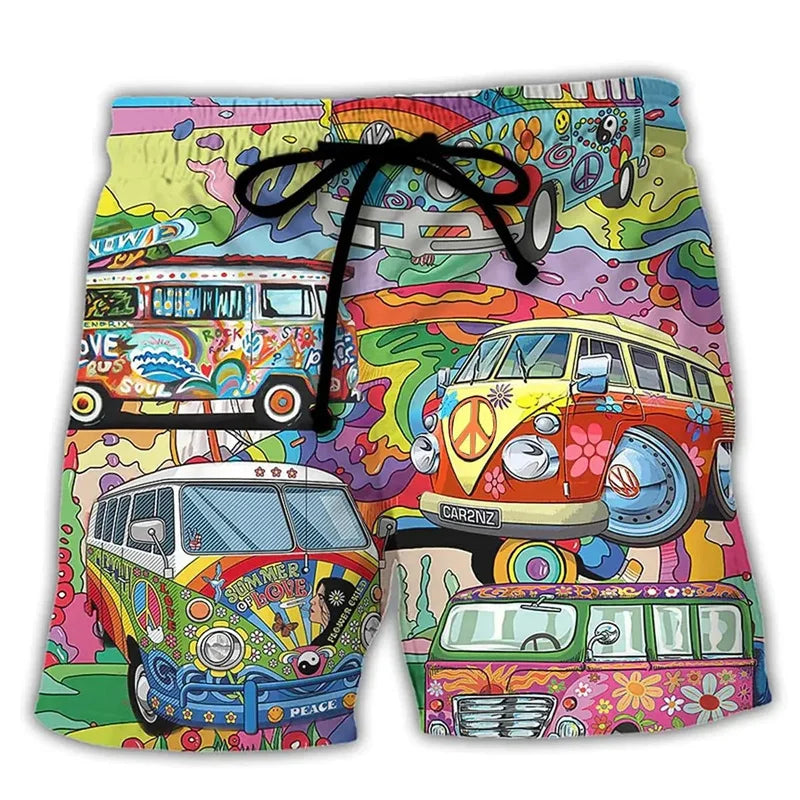 Bañador de Hombre Momount – Estampado Furgoneta Hippie con Cordón